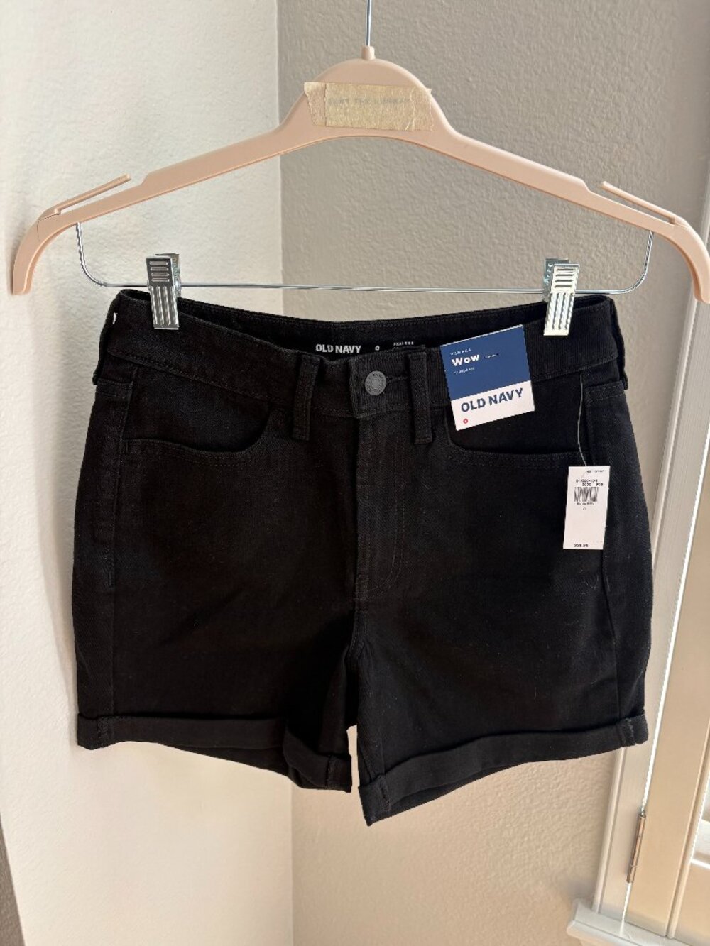 Old Navy Wow Black High-Rise Denim Shorts Sz 0 NWT